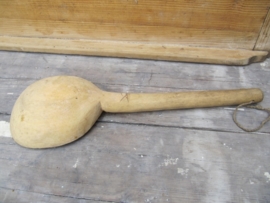 Brocante mooie houten bolle lepel