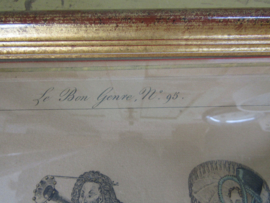 Oude goudkleurige lijst met Le bon genre no 95