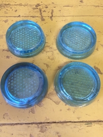 Set glazen kastonderzetters