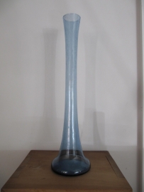 Old high beautiful blue narrow glass vase