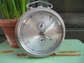 Brocante metalen grote wekker