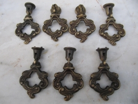 Set of 7 copper kastgreepjes