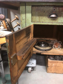Old industrial green workbench
