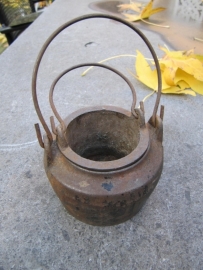 Antique cast iron glue pot