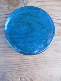 Glass bright blue disc