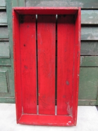 Brocante old red wooden box