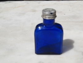 Antique French blue bottle shelf