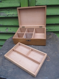 Nice old wooden box with dividers