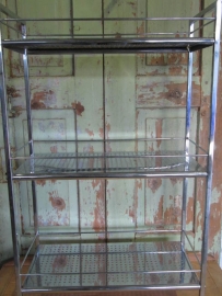 Leuk vintage chroom metalen rekje of staande regaal