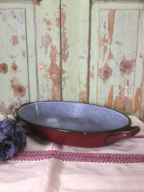 Emaille ovale grote braadslee