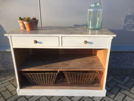 Brocante counter with 2 drawers