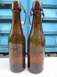 Antique brown Belgian beer bottles Brewery Loose in Halen