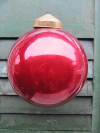 Big old red glass Christmas ball or heksenbal