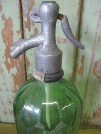 Antique Seltzer bottle in green