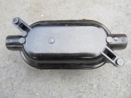 Brocante Franse oude kooilamp met bakelite voet