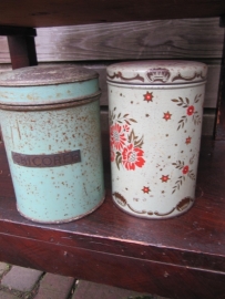Brocante Chicoree blik met scharnierdeksel