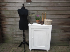French brocante pine table in white paint