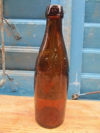 Beautiful very old brown bottle 1/3 liter