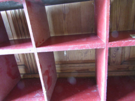 Brocant houten vakken rek/kast