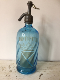 Old blue seltzerbottle