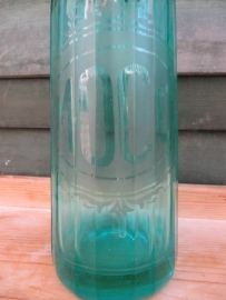 Old  green seltzer bottle with inscription