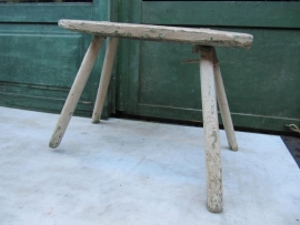 Nice old Brocante stool in white