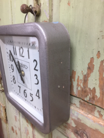 Clock, square, with metal edge