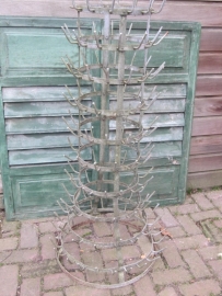 Frans oud brocante groot flessenrek