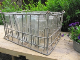 Metal old crate with 20 special half-liter bottles
