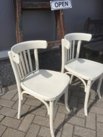 Set oude café stoelen