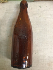 Mooie hele oude bruine fles van 1/3 liter