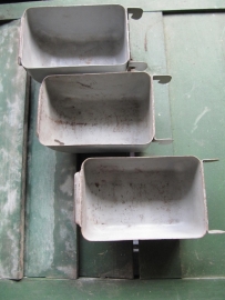 Nice little old metal tray form storage rack