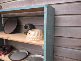Old wooden regal standing or rack