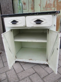 Oud Vintage Frans metalen kastje
