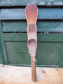 Old wooden spatula set of 4 pieces