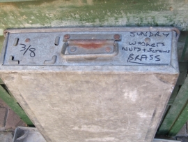 Old metal storage bins zinc English