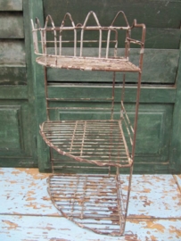 Brocante hoekconsole van metaaldraad