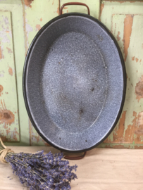 Emaille ovale grote braadslee