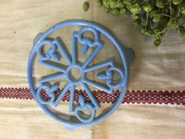 Brocant blauw gietijzeren treefje
