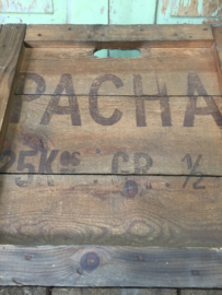 Oude houten koffiekist Pacha