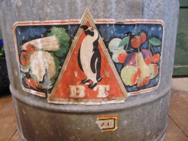 Oude brocante zinken weckketel compleet