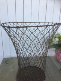 Brocante metalen prullenmand