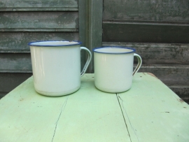 Enamel mint green cups set of 2.
