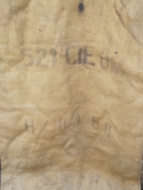 Burlap sack of old Belgian army in 1952