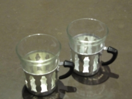 Brocante theeglashouder compleet met glas