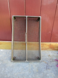 Antique French metal cutlery tray