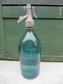 Oude spuitfles groen/blauw