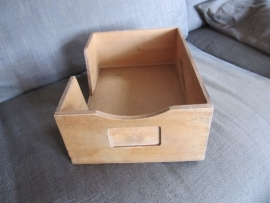 Brocante houten buro/archiefbak