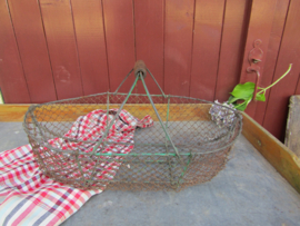French antique metal egg basket
