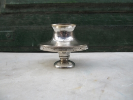 Oude stevige brocante verzilverde zware sigarettendover